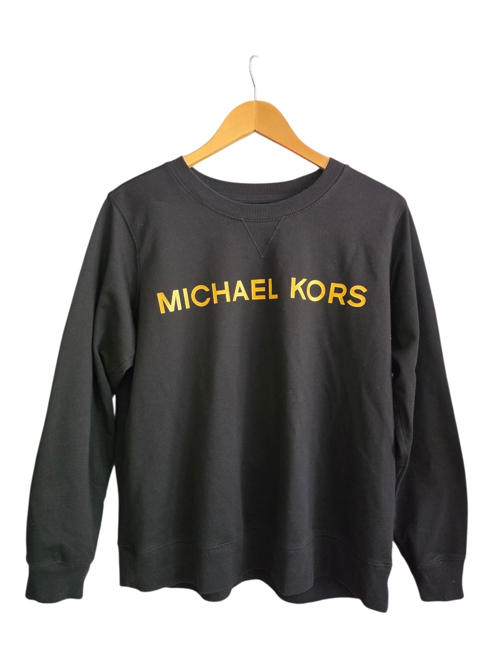 Michael Kors Black Crewneck Sweatshirt with Gold Logo